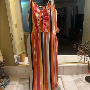 Multicolor Striped Sleeveless Dress